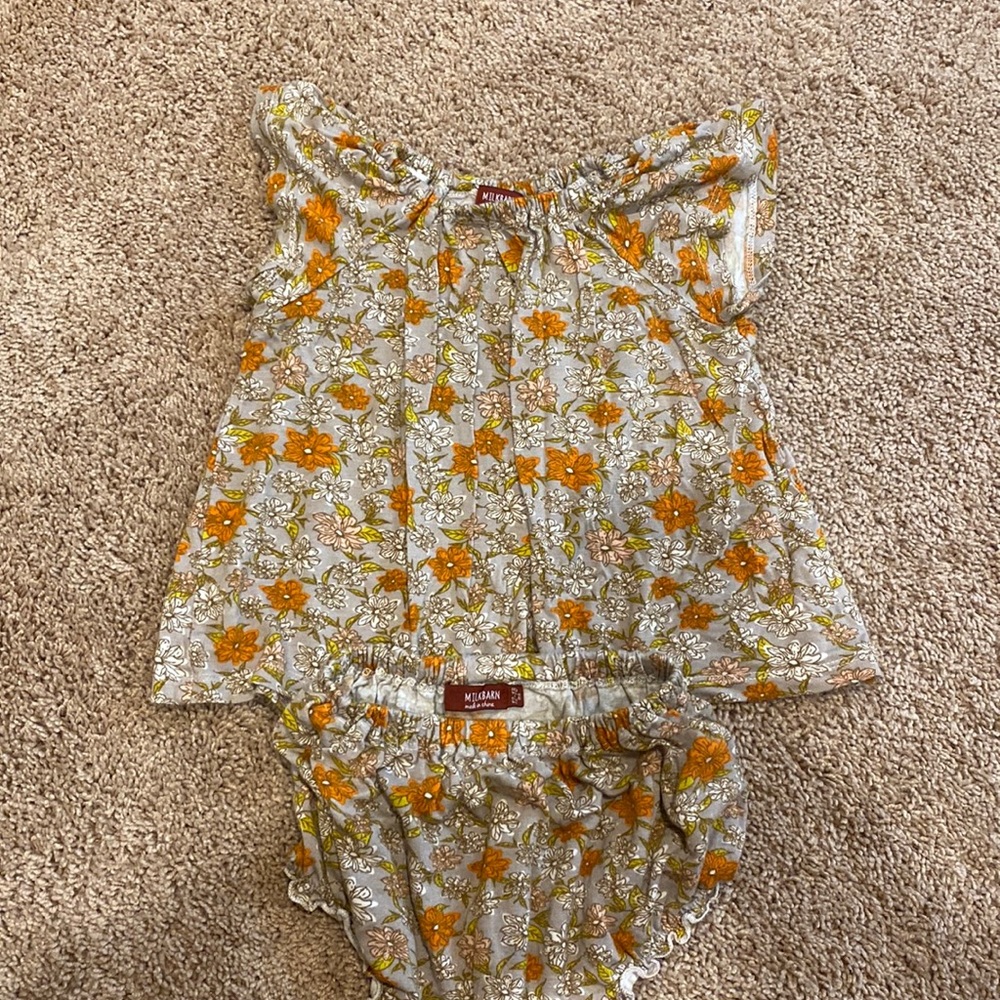 Milk barn matching floral set Bamboo